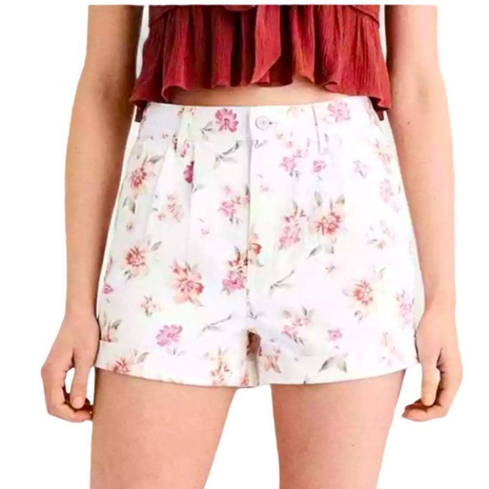 American Eagle Floral Denim Shorts Mom‎ High waist